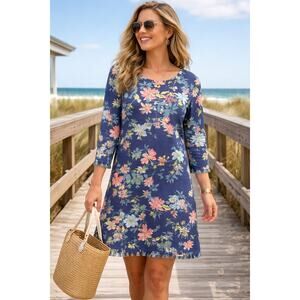 Spartina 449 Sz X-Large Island Fringe Peeples Song Southern Garden Floral Dress